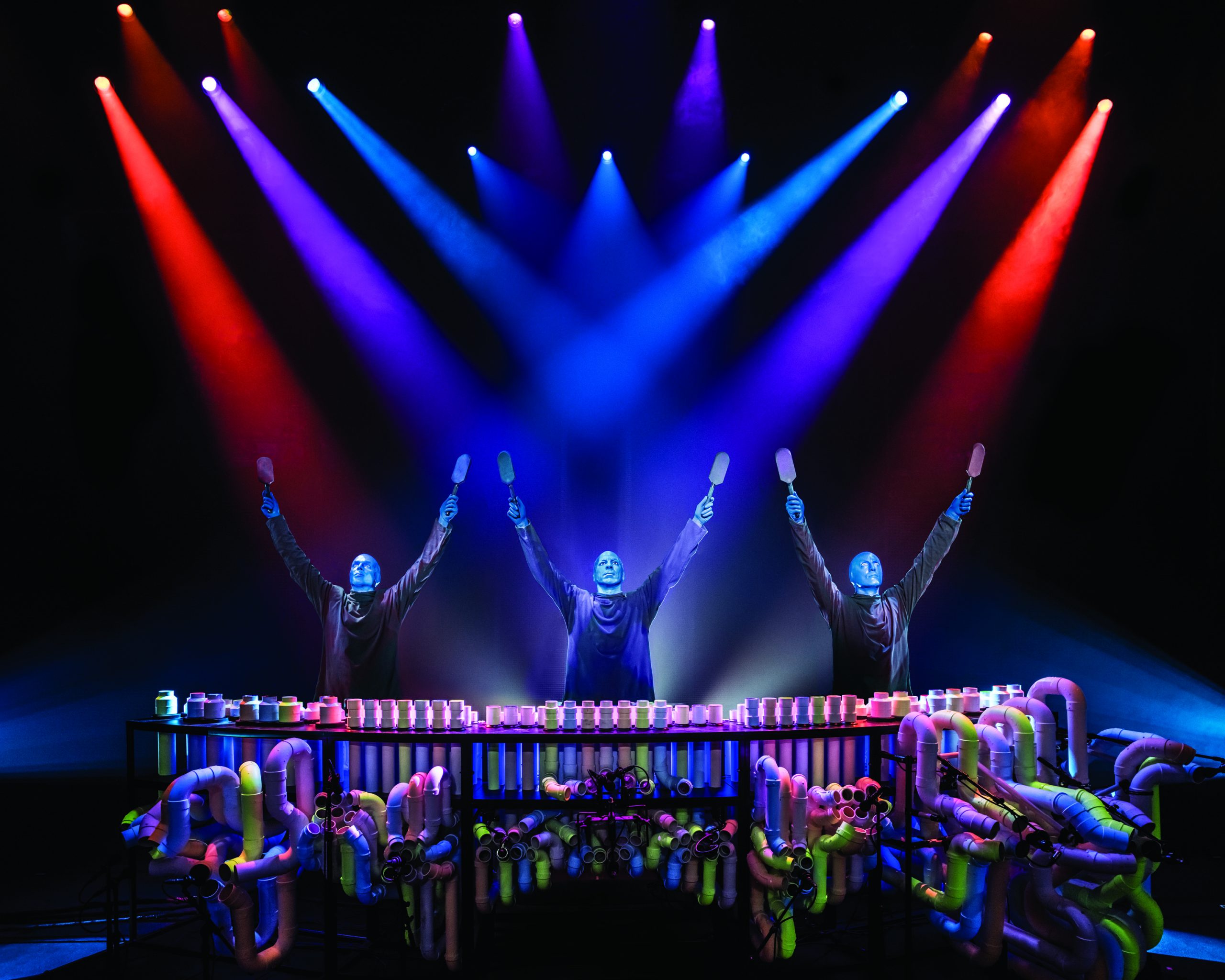Escena de Blue Man Group en Broadway, Nueva York